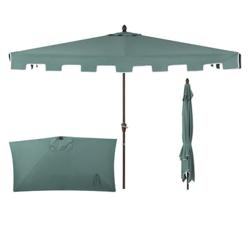 Sidney 9 ft. Classic MidCentury Rectangular Half Market Patio Umbrella